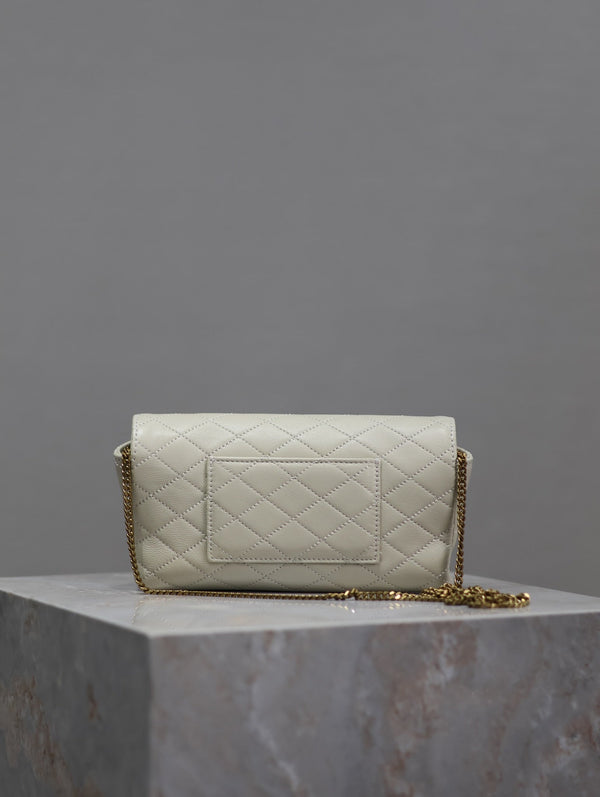 Prada Gaby Phone Bag 19cm White Quilted Leather GHW