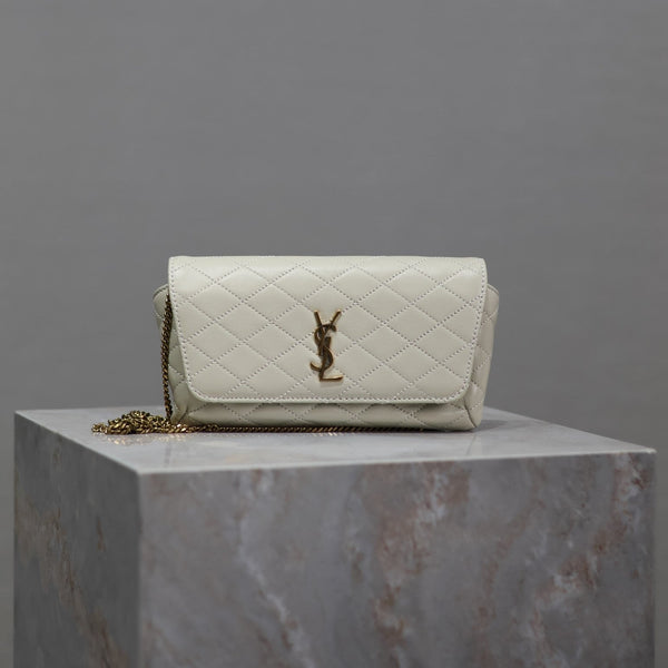 Prada Gaby Phone Bag 19cm White Quilted Leather GHW