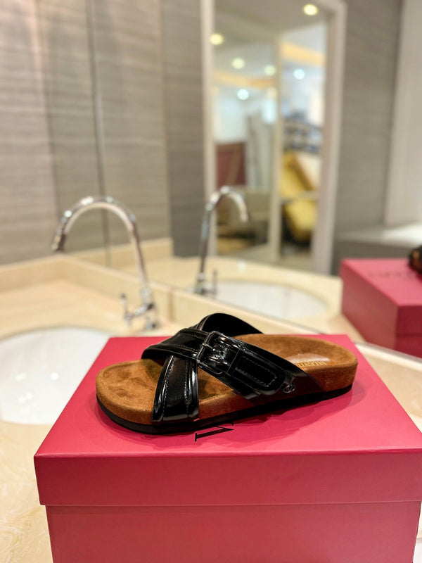 CROSSOVER - CINTURINO IN PELLE DI VITELLO NERA