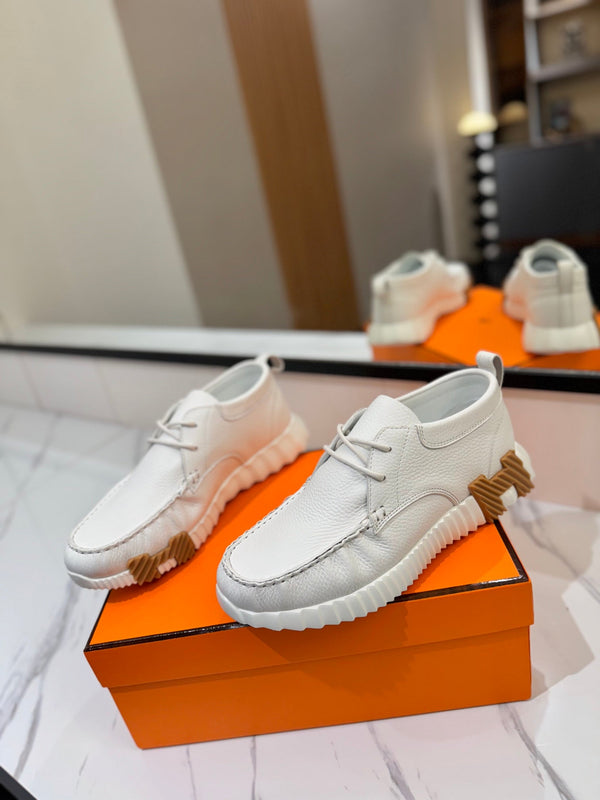 Sneaker HM Increase in pelle di vacchetta bianca 983031