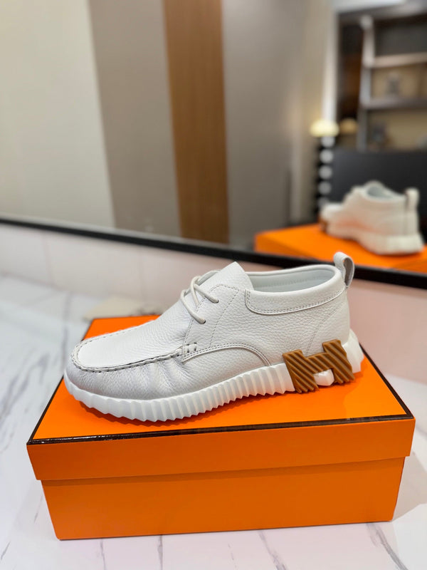 Sneaker HM Increase in pelle di vacchetta bianca 983031