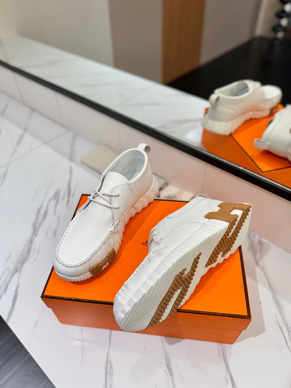 Sneaker HM Increase in pelle di vacchetta bianca 983031