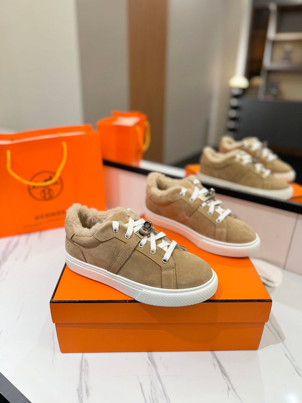 HM Day Sneaker Light Brown With Wool Lining Suede 983048