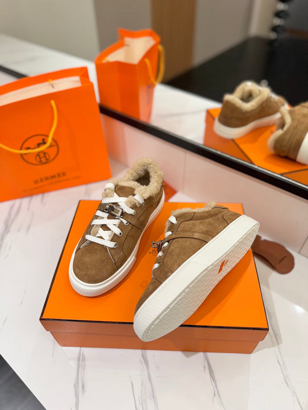 HM Day Sneaker Brown With Wool Lining Suede  983052