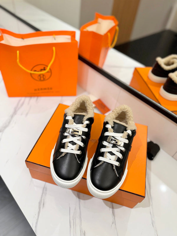 HM Day Sneaker Black With Wool Lining Cowhide 983060