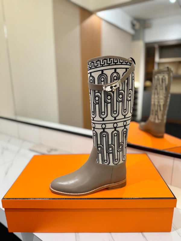 HM Jumping Boot 20mm In Brown Beige Cowhide 992369