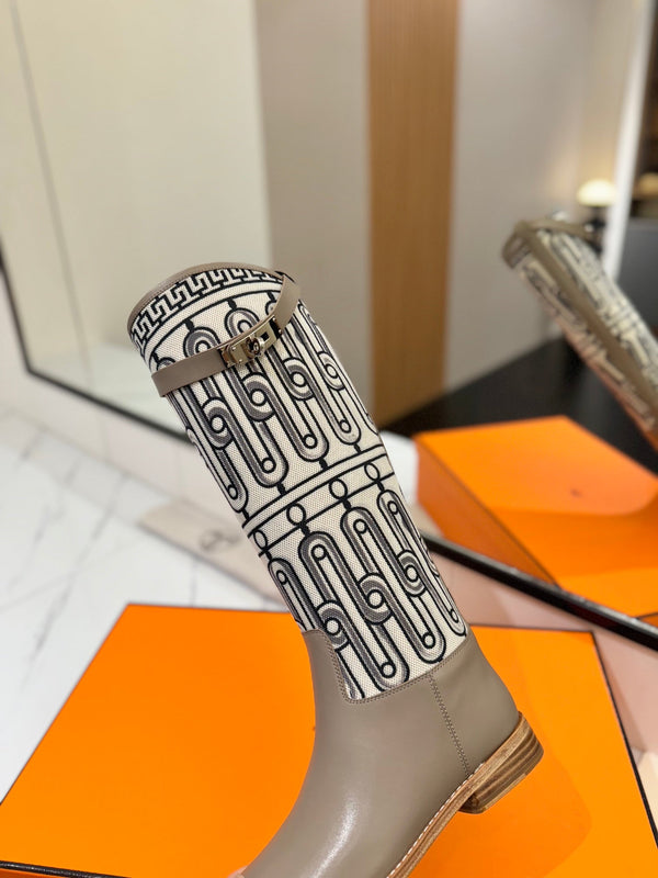 HM Jumping Boot 20mm In Brown Beige Cowhide 992369