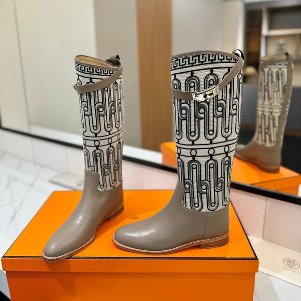 HM Jumping Boot 20mm In Brown Beige Cowhide 992369