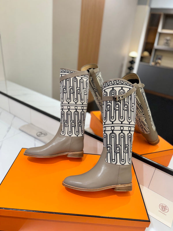 HM Jumping Boot 20mm In Brown Beige Cowhide 992369