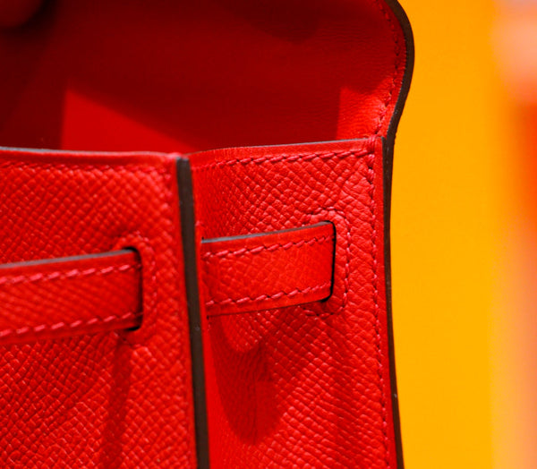 HM Mini Kelly 19cm Red Epsom Gold Hardware