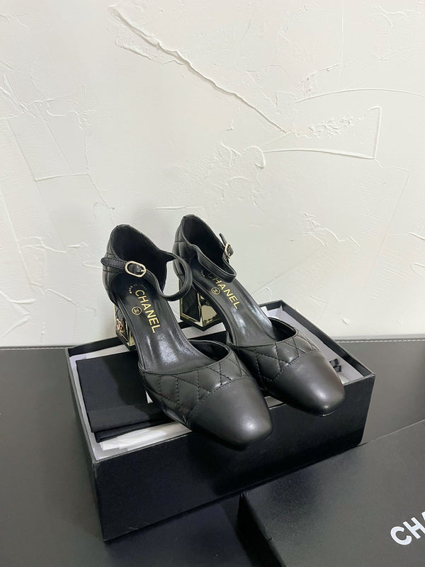 CC Mary Janes 55mm In Black Quilted Lambskin  949762