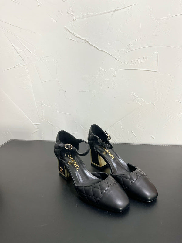 CC Mary Janes 55mm In Black Quilted Lambskin  949762