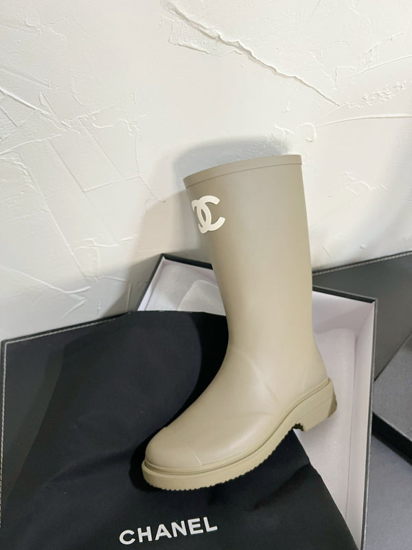 Stivali alti CC in gomma naturale verde kaki chiaro 949647