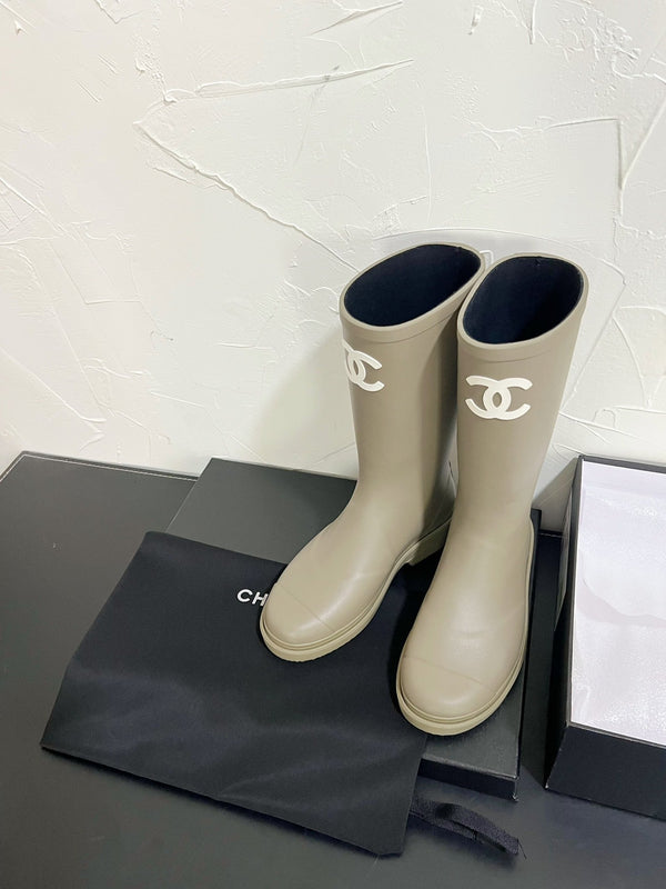 Stivali alti CC in gomma naturale verde kaki chiaro 949647