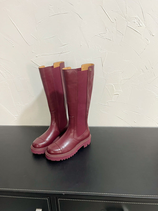 CC Chelsea High Boots In Burgundy Cowhide  949690