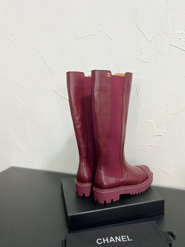 CC Chelsea High Boots In Burgundy Cowhide  949690