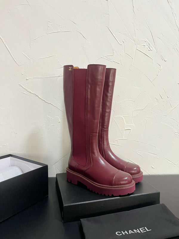 CC Chelsea High Boots In Burgundy Cowhide  949690