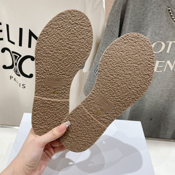 MULE LYMPIA IN TESSUTO DI LANA JACQUARD TRIOMPHE MARRONE NERO CARO