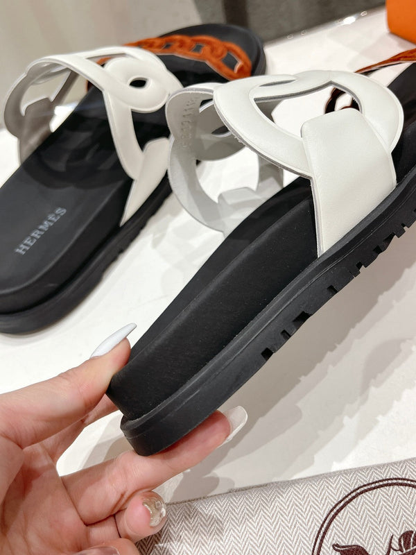 EXTRA SANDAL BLACK MIX WHITE MIX SYRUP CALFSKIN