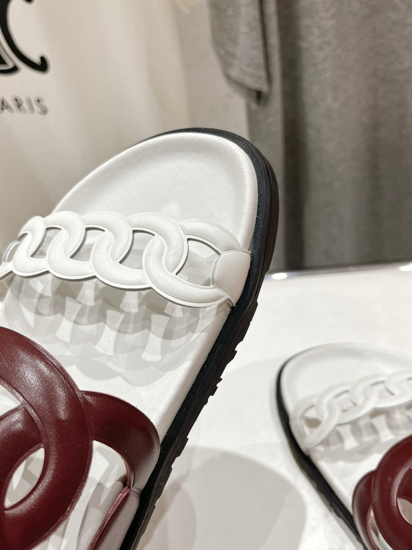 EXTRA SANDAL WHITE MIX BROWN CALFSKIN