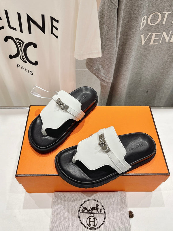 EMPIRE SANDAL BLACK MIX WHITE CALFSKIN