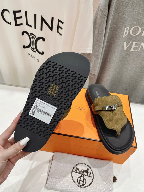 EMPIRE SANDAL BLACK MIX ARMY GREEN SUEDE