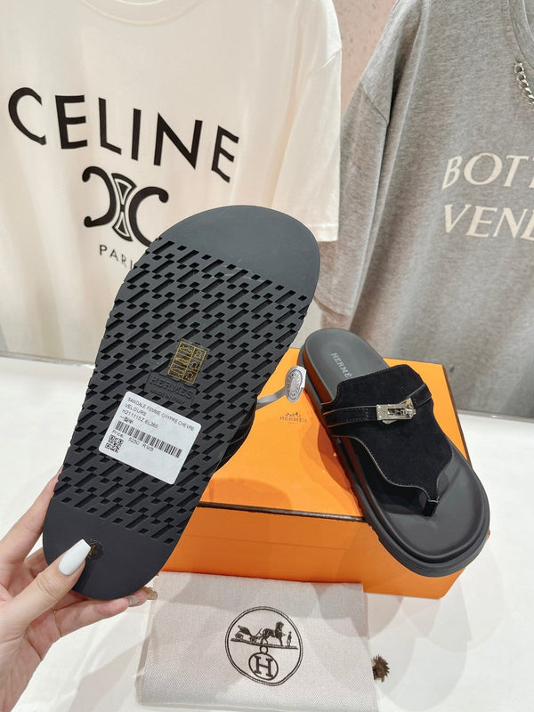 SANDALO EMPIRE IN CAMOSCIO NERO