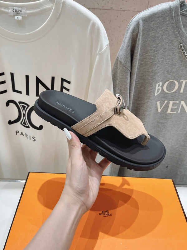 EMPIRE SANDAL BLACK MIX PASTEL PINK SUEDE