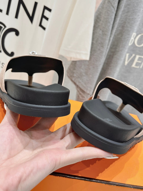 EMPIRE SANDAL BLACK MIX PASTEL PINK SUEDE