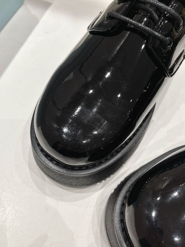 MOCASSINI PRA IN PELLE SPAZZOLATA NERO LUCIDO