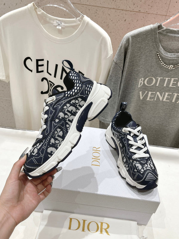 CD Vibe Sneaker Charcoal Blue Polyester Mesh Fabric And Cowhide