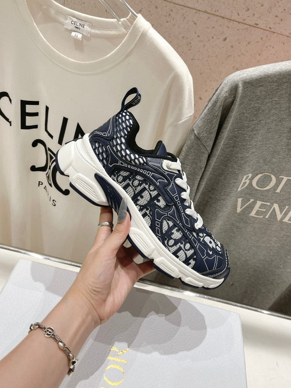 CD Vibe Sneaker Charcoal Blue Polyester Mesh Fabric And Cowhide