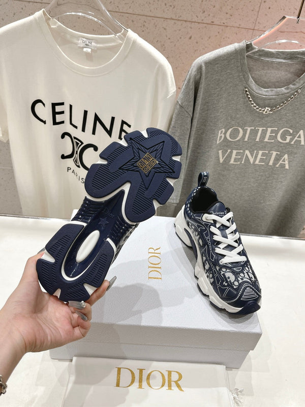 CD Vibe Sneaker Charcoal Blue Polyester Mesh Fabric And Cowhide