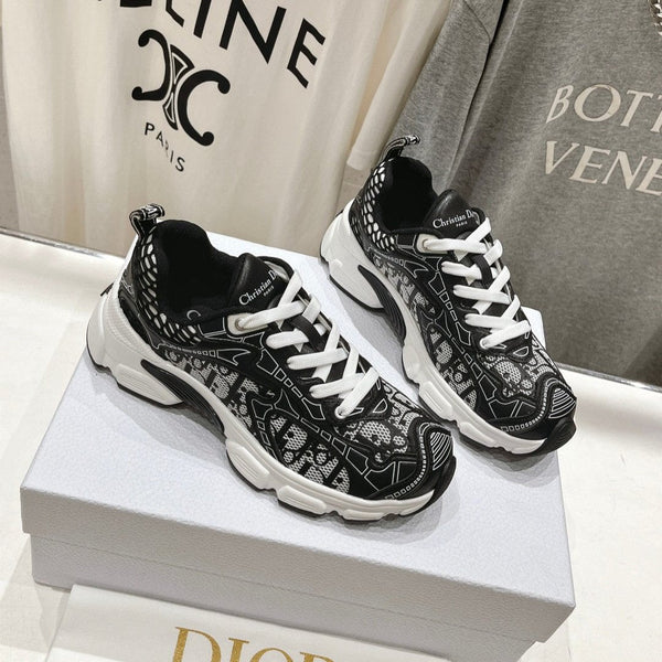 Sneaker CD Vibe in tessuto a rete di poliestere nero e pelle bovina