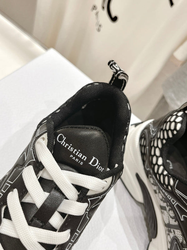 Sneaker CD Vibe in tessuto a rete di poliestere nero e pelle bovina