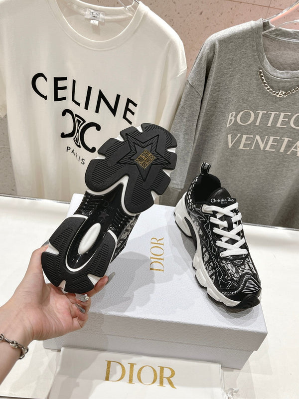 Sneaker CD Vibe in tessuto a rete di poliestere nero e pelle bovina