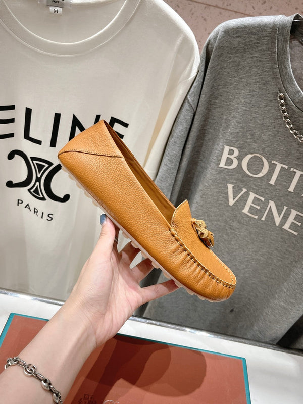 mocassino walk con suola a pois in pelle di vitello marrone