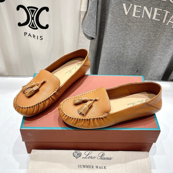 mocassino walk con suola a pois in pelle di vitello marrone