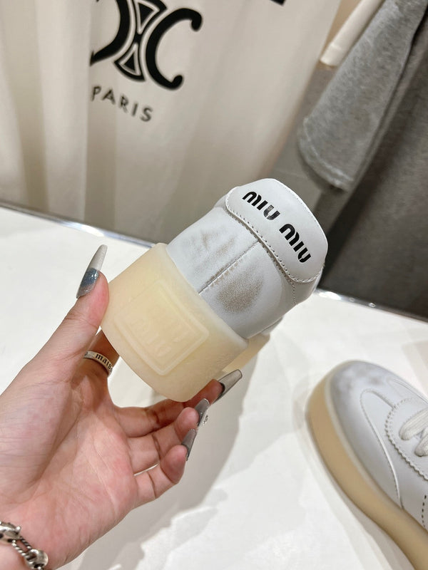 Miu Sneakers Retro White Cowhide