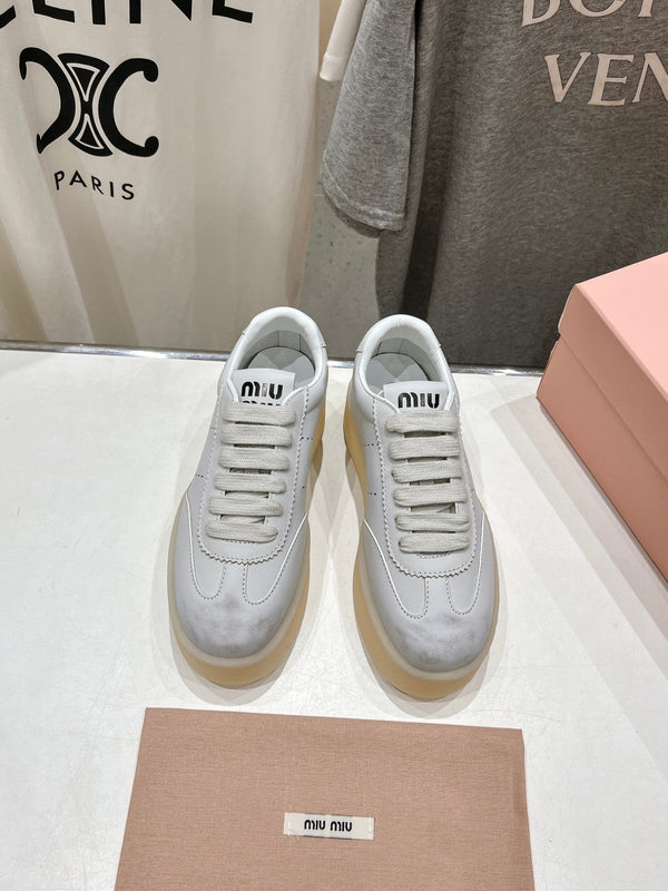 Miu Sneakers Retro White Cowhide