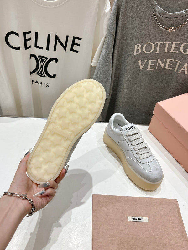 Miu Sneakers Retro White Cowhide