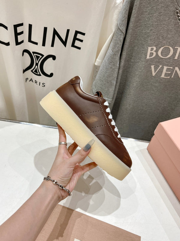 Miu Sneakers Dark Brown Cowhide