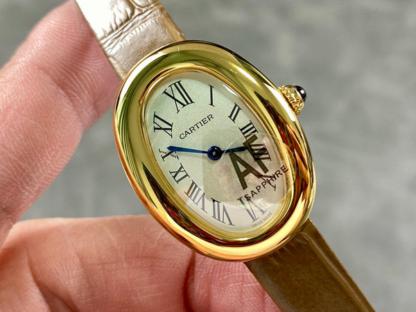 Baignoire Gold Case Brown Leather Strap