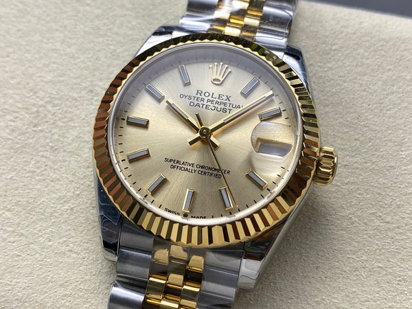 Datejust 31mm Yellow Gold Steel Champagne Dial