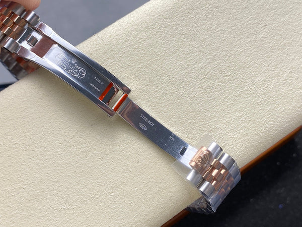 Datejust 31mm Pink Gold Steel Diamond Bezel Aubergine Purple Dial