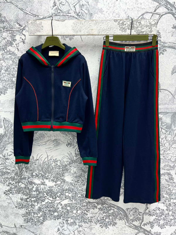 Gucci 25 Sport Suit Dark Blue Cotton