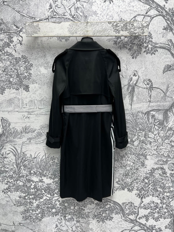 CD 25 Long Coat Black White Polyester