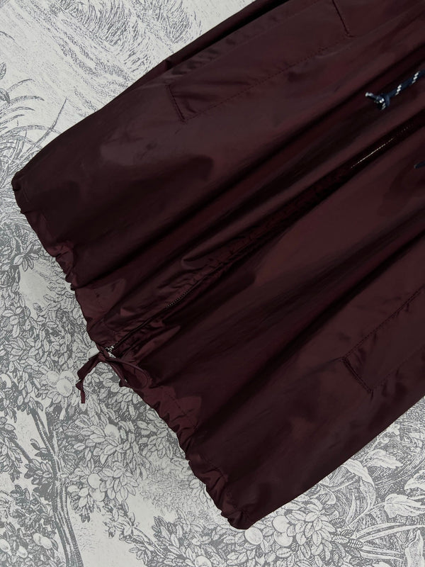 Prada 25 Sleeveless Waist Dress Red Burgundy Polyester