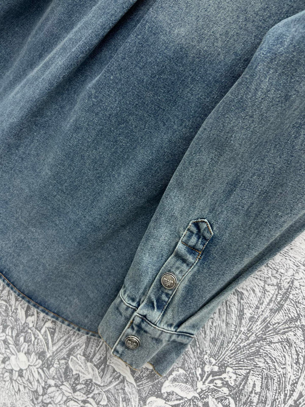 Prada 25 Hooded Denim Jacket Blue Cotton