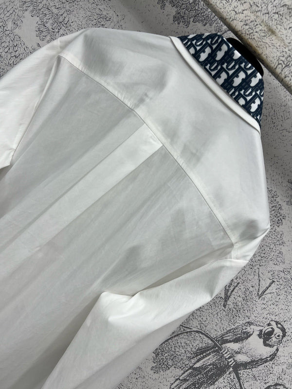 CD 25 Shirt White Blue Polyester